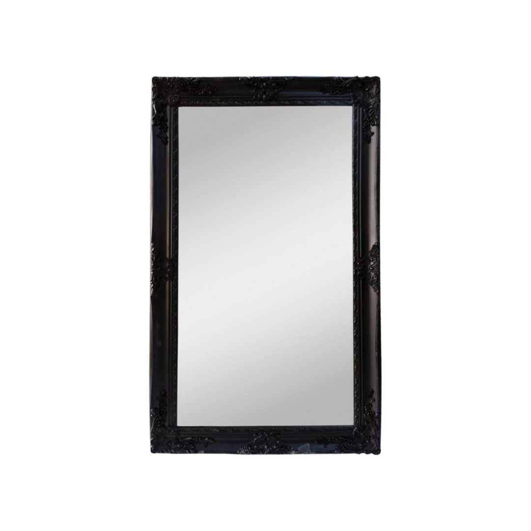 Antique Ornate Leaner Mirror Black 170cm image 0
